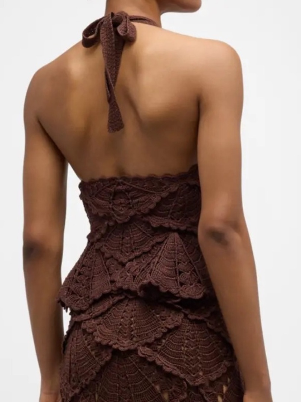 Oscar De La Renta 2025,Crochet Halter Peplum Top (matching skirt available) - Picture 2 of 4